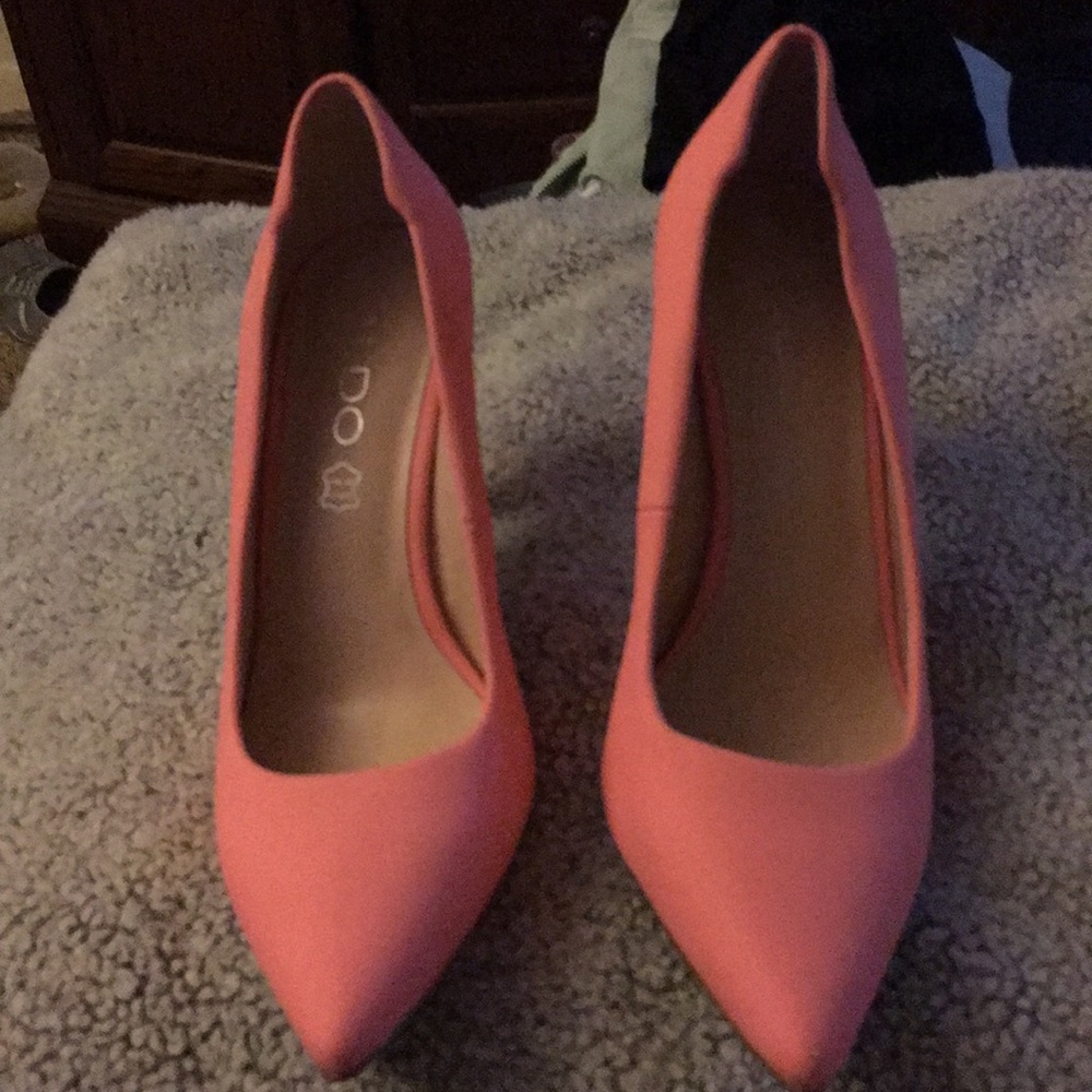 Also all leather pink heals worn once